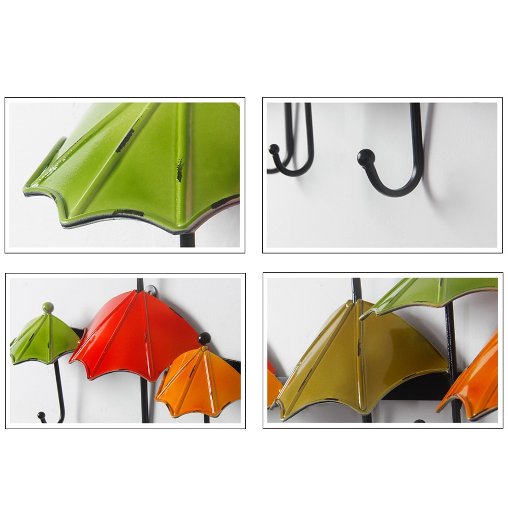 Porte-manteau mural parapluie en métal 6 et 8, lot de 2 image de fenêtre