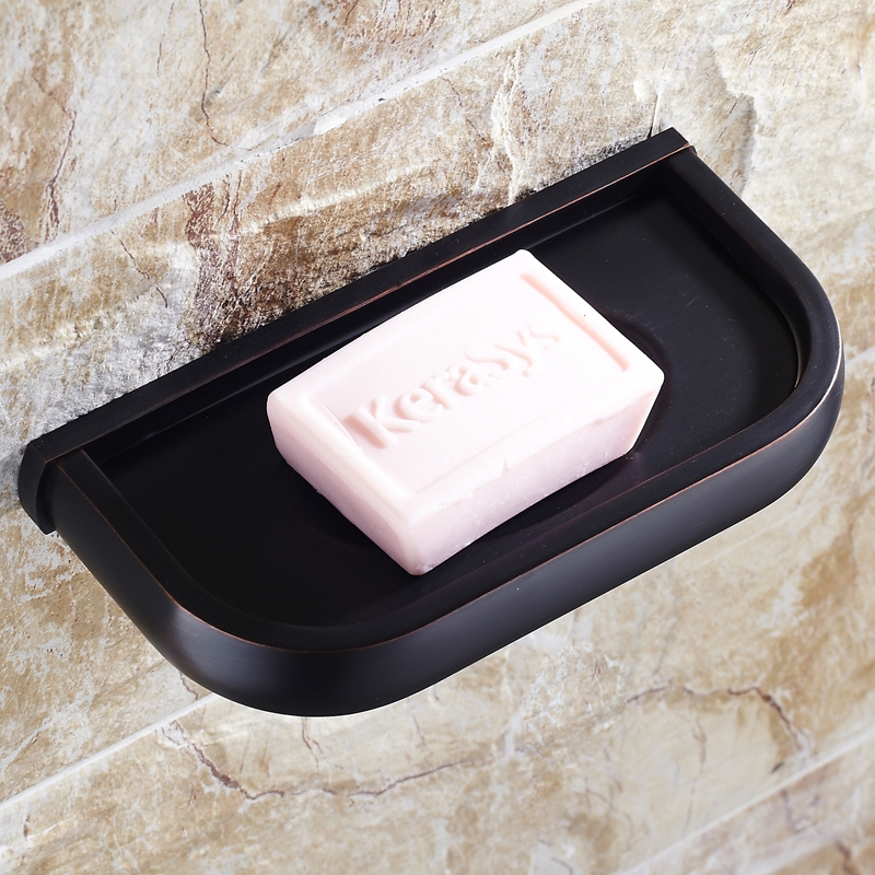 Classy Simplicity Wall Mounted Solid Brass Bathroom Soap Dish Holder in Antique Black window image