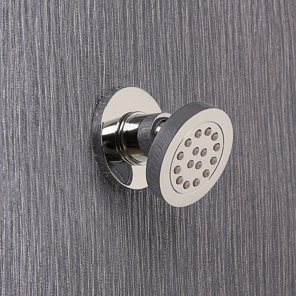 Round Wall Mount Solid Brass 1-Spray Adjustable Body Spray Shower Jet in Chrome window image