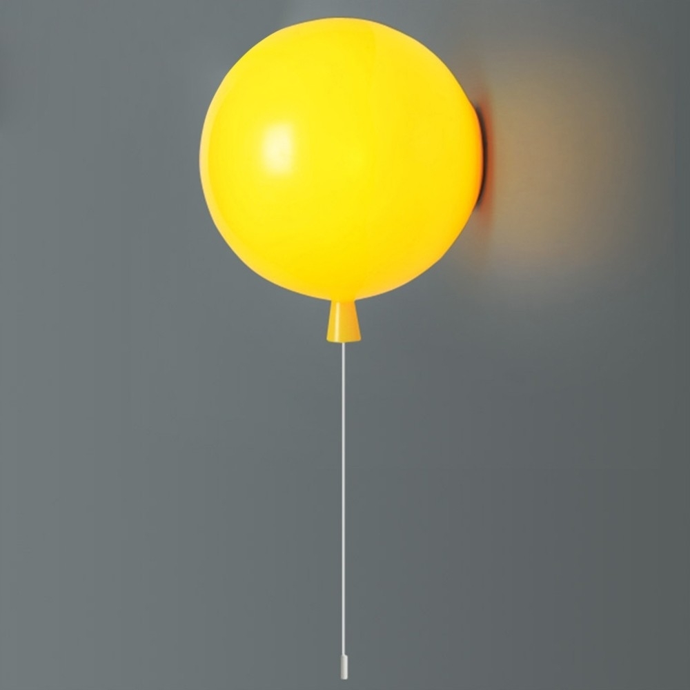 Story Contemporary Yellow Ballon Shaped Wall Sconce Light Large window image
