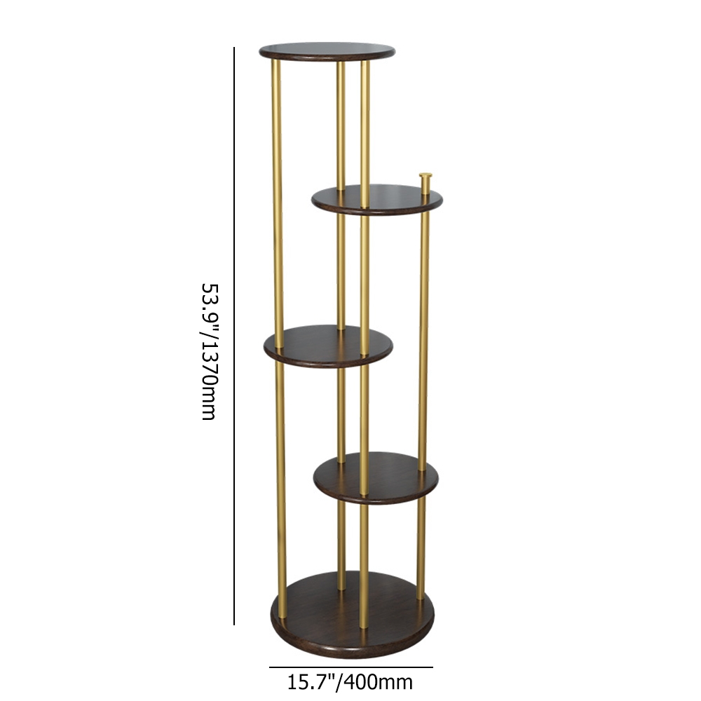 Modern Metal Conor Plant Stand Shelving Freestanding with  5-Tier Shelving Gold & Black window image