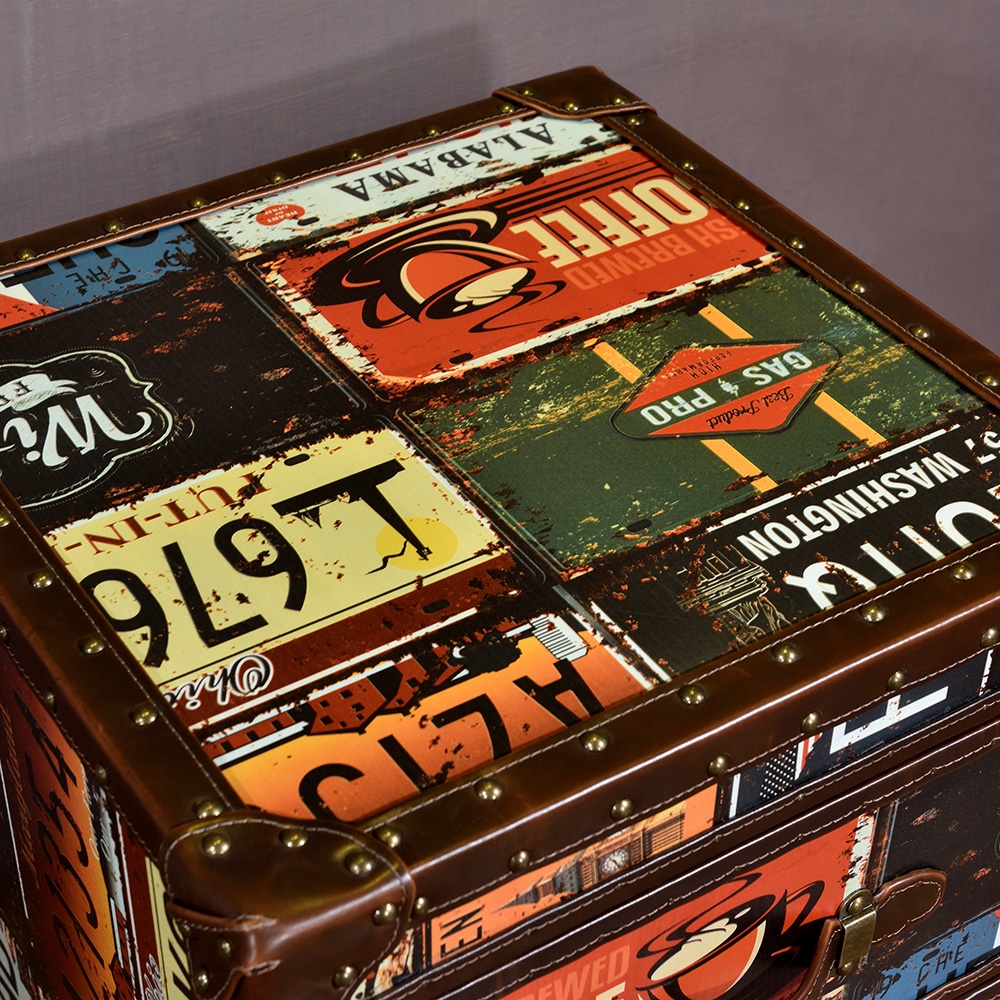 Modern Rectangular End Table with Drawers Side Table window image