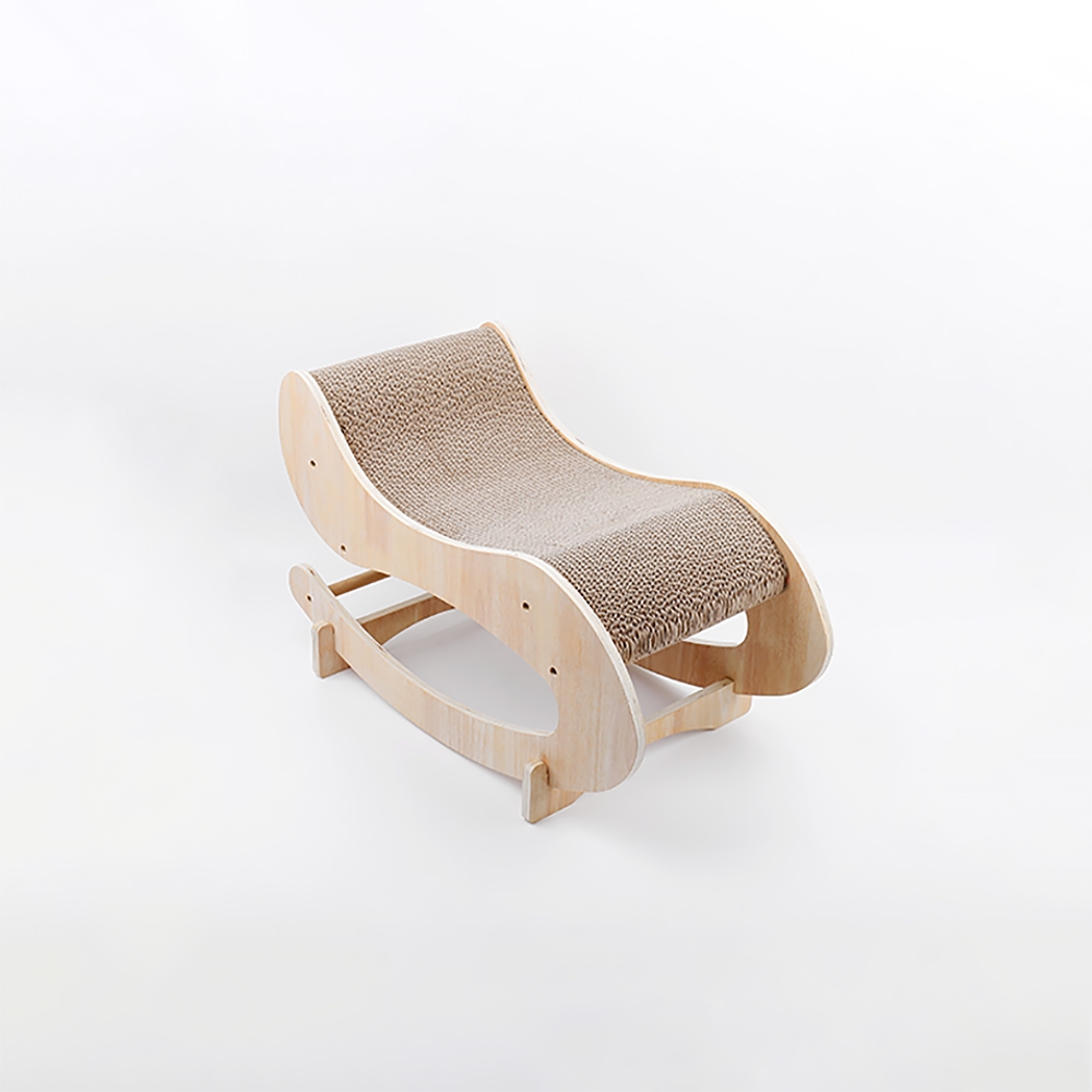 21.3"Lx10.6"Wx11.8"H Rocking Cat Bed Rocking Chair Plywood and Corrugated Board