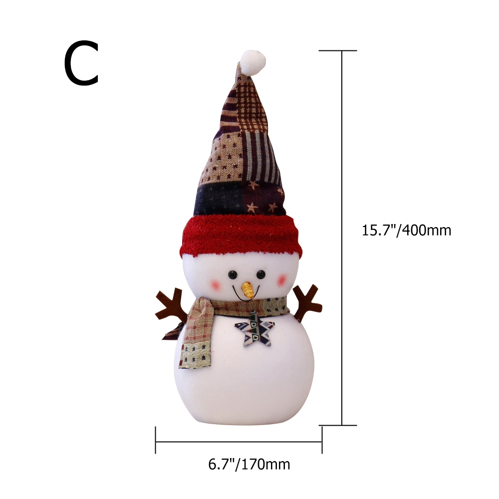 Christmas Decoration Snowmen Doll Snowmen Plush Toys Stuffed Linen Set of 4 window image