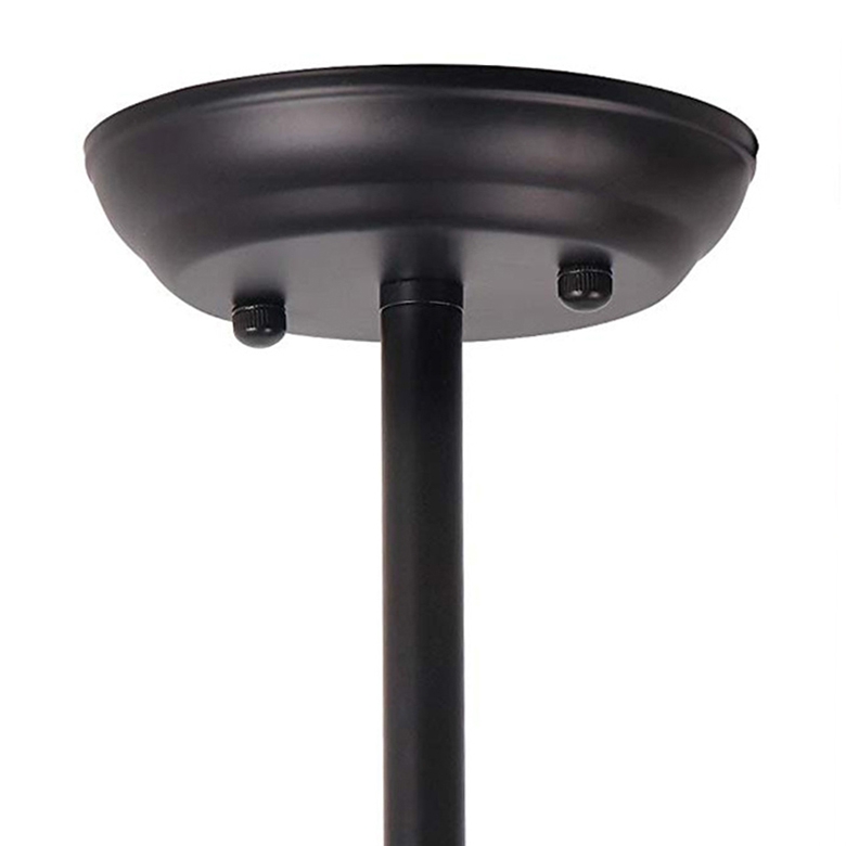 Farmhouse 1-Light Lantern Pendant Light Industrial Black Metal Wire Cage Wood Ceiling Light window image