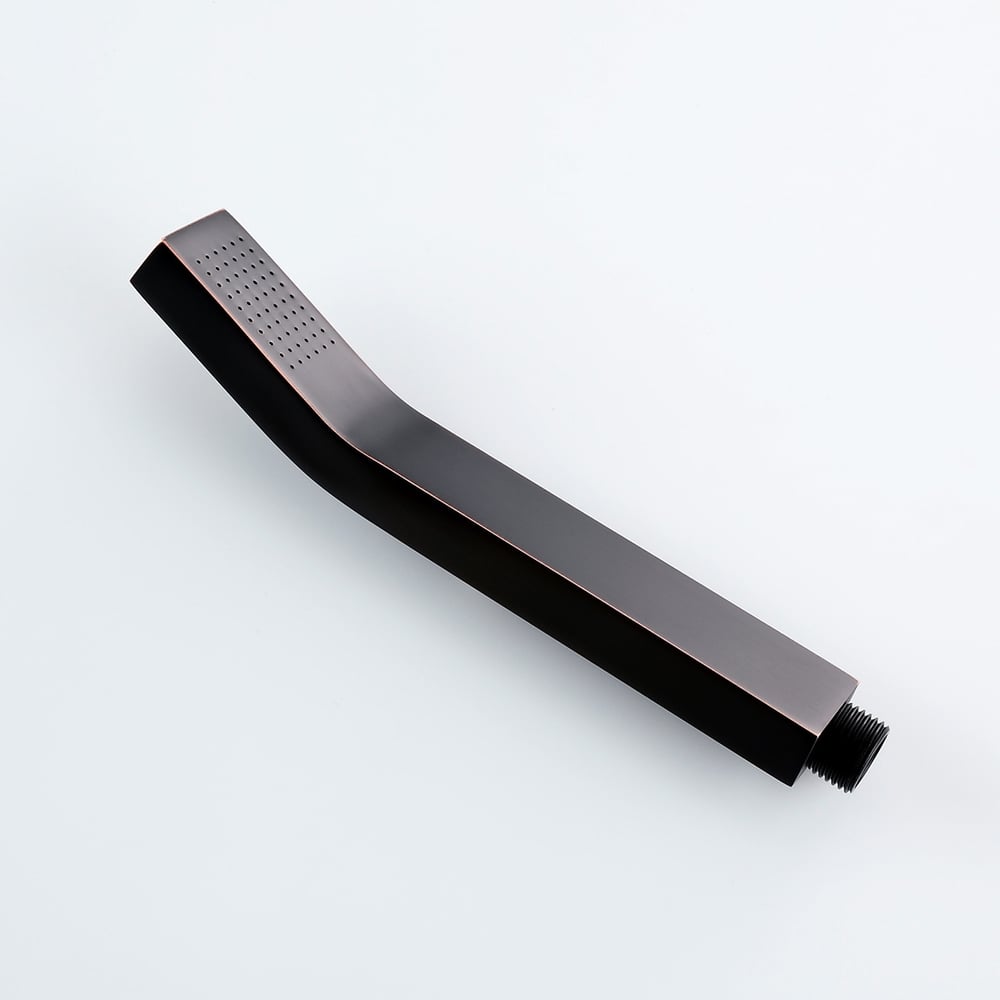 Modern 1-Handle Antique Black Wall-Mount Tub Filler Faucet with Flexible Hand Shower Solid Brass window image