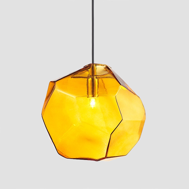 Creative Stone 1-Licht Mini Bunte Glas-Pendelleuchte in Bernstein Schaufensterbilder