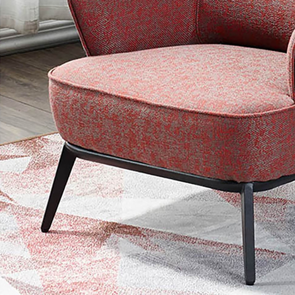 Retro Accent Chair Cotton&Linen Upholstered Accent Chair in Black window image