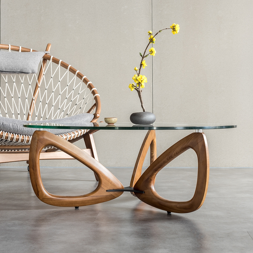 Modern Coffee Table with Tempered Glass Top window image