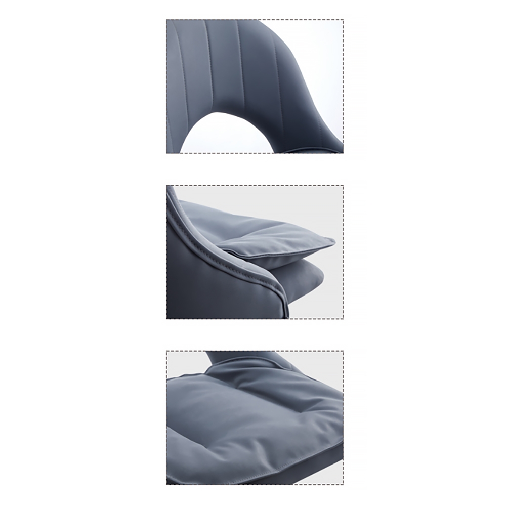 Swivel Bar Stool with Backrest Adjustable Height PU Leather Upholstered in Chrome window image