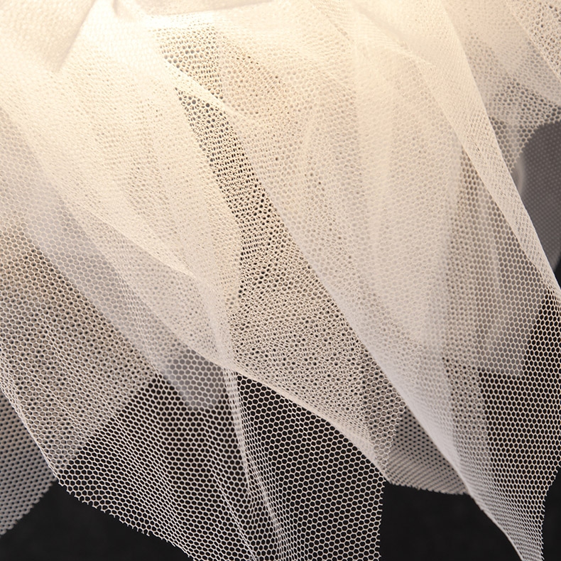 Modern Creative Flower Pendant Light Fabric Gauze Ceiling Light in White window image