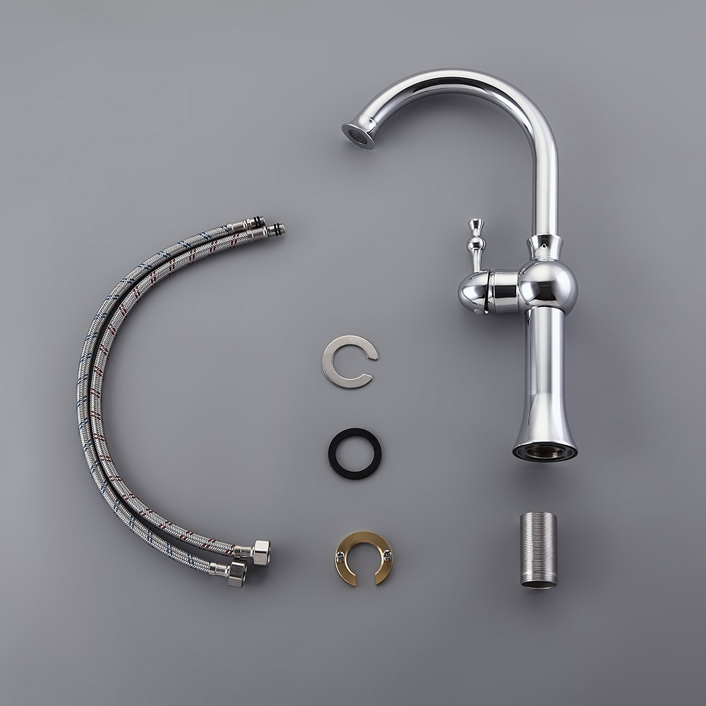 Fairmo Countertop Monoboc Tall Basin Mixer Tap for Bathroom Single Handle Solid Brass window image