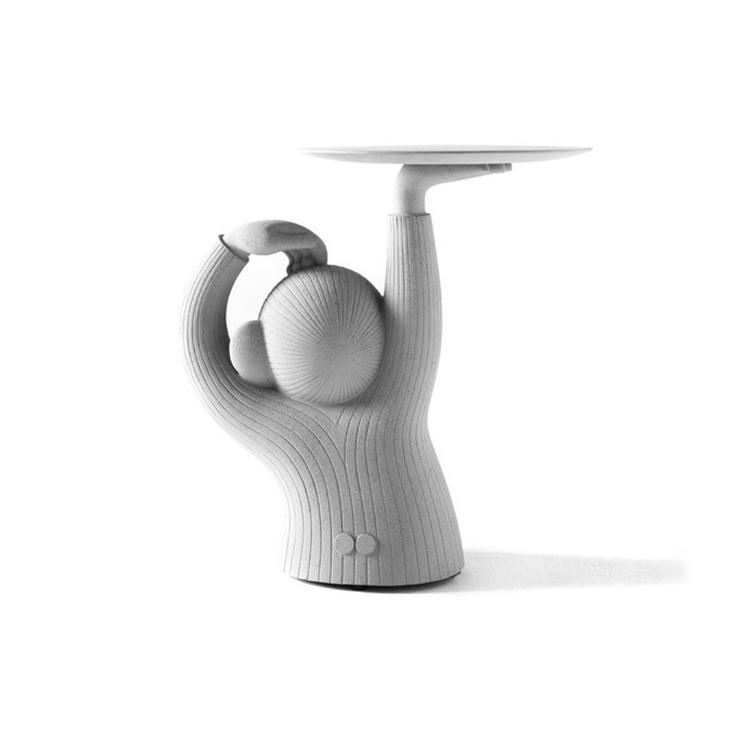 Moderne mooie 20 „bijzettafel witte ronde bijzettafel met dienblad aap bijzettafel Vensterafbeelding