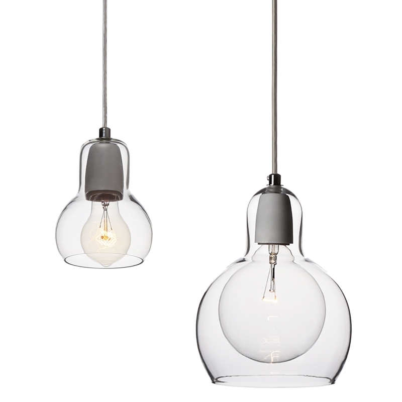 Luminária pendente grande de 1 luz de vidro transparente soprado pela boca moderna e minimalista Imagem da janela