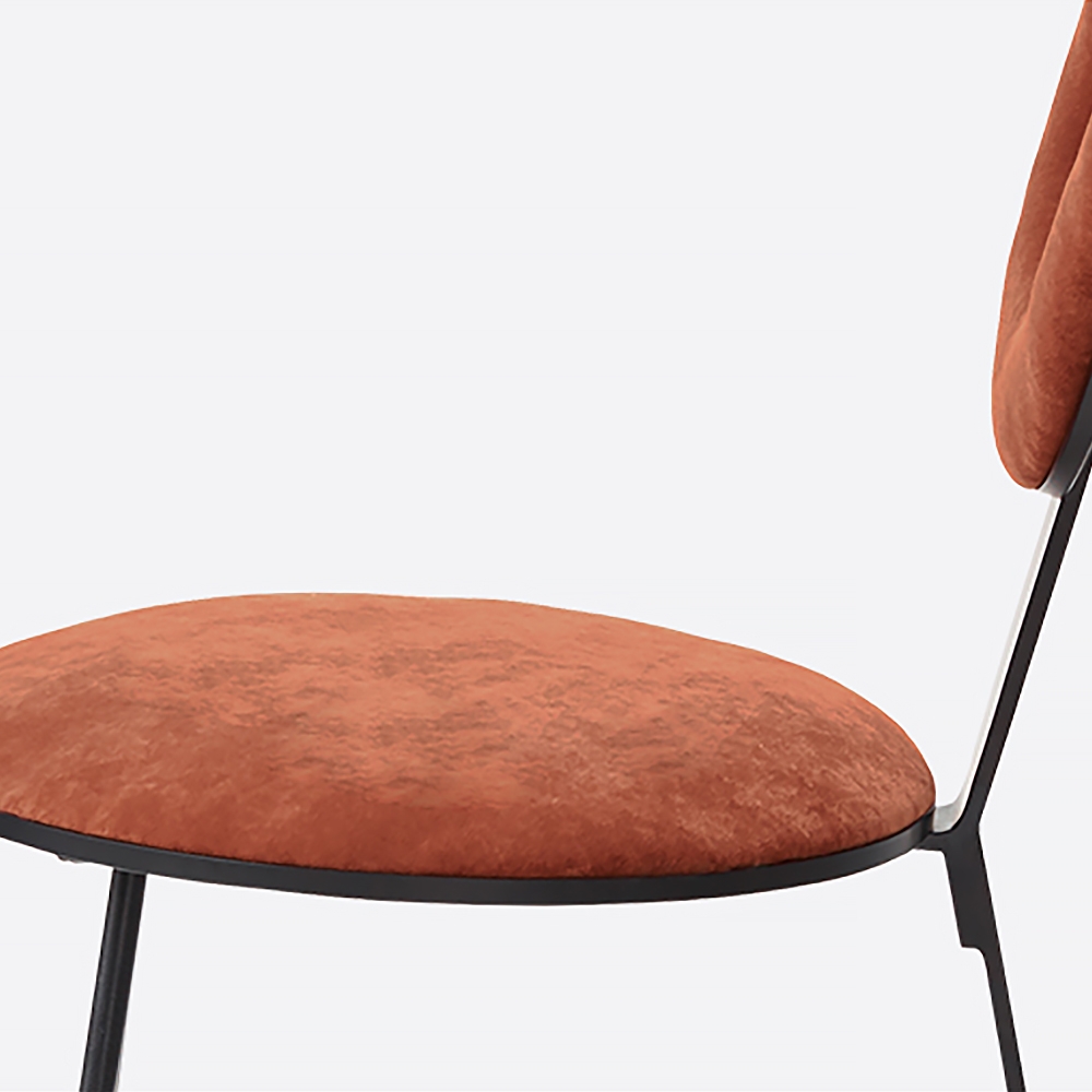 Creative Red Dining Chairs Modern Upholstered Velvet Side Chair Set of 2 window image