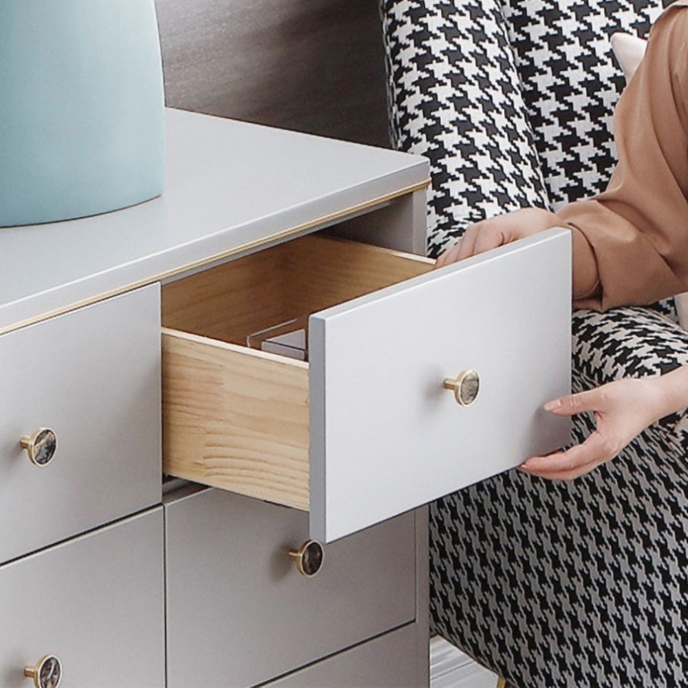 1500mm Grey Cabinet Bedroom Dresser with 9 Drawers in Gold window image