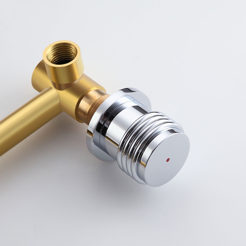 Moda Robinet Moderne Mural Cascade Mitigeur de Lavabo de Salle de Bain Poignées Double en Laiton Massif Chromé image de fenêtre