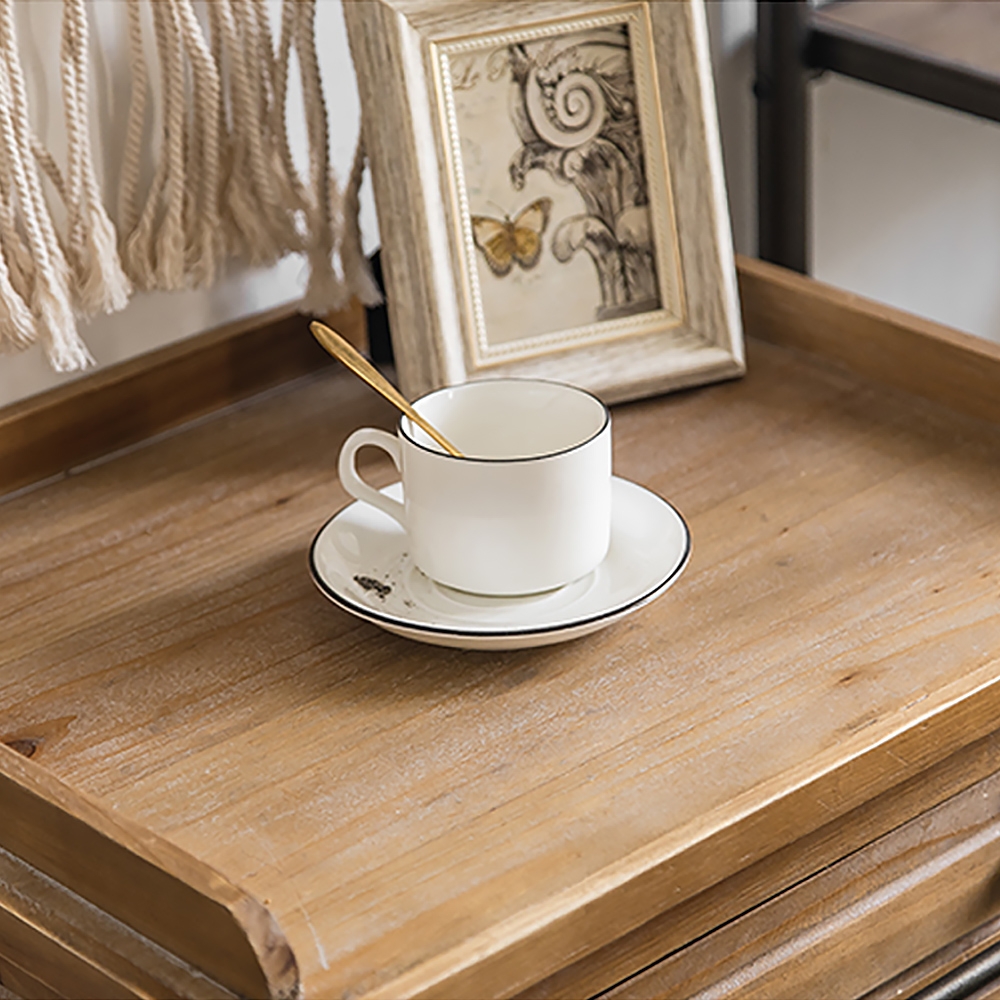 Industrial Standing Kitchen Shelving with Drawer in Black&Natural window image