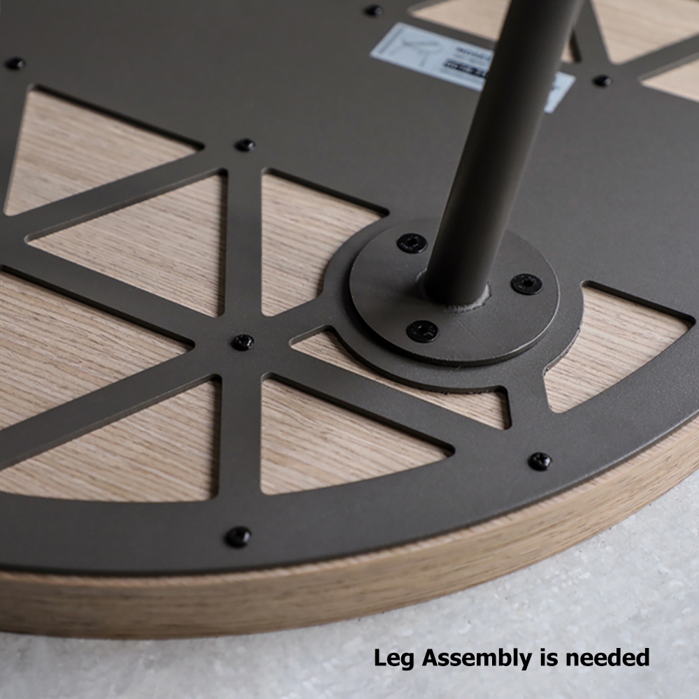 43" Oval Coffee Table Plywood Table Top with Groove Compartment Steel Black window image