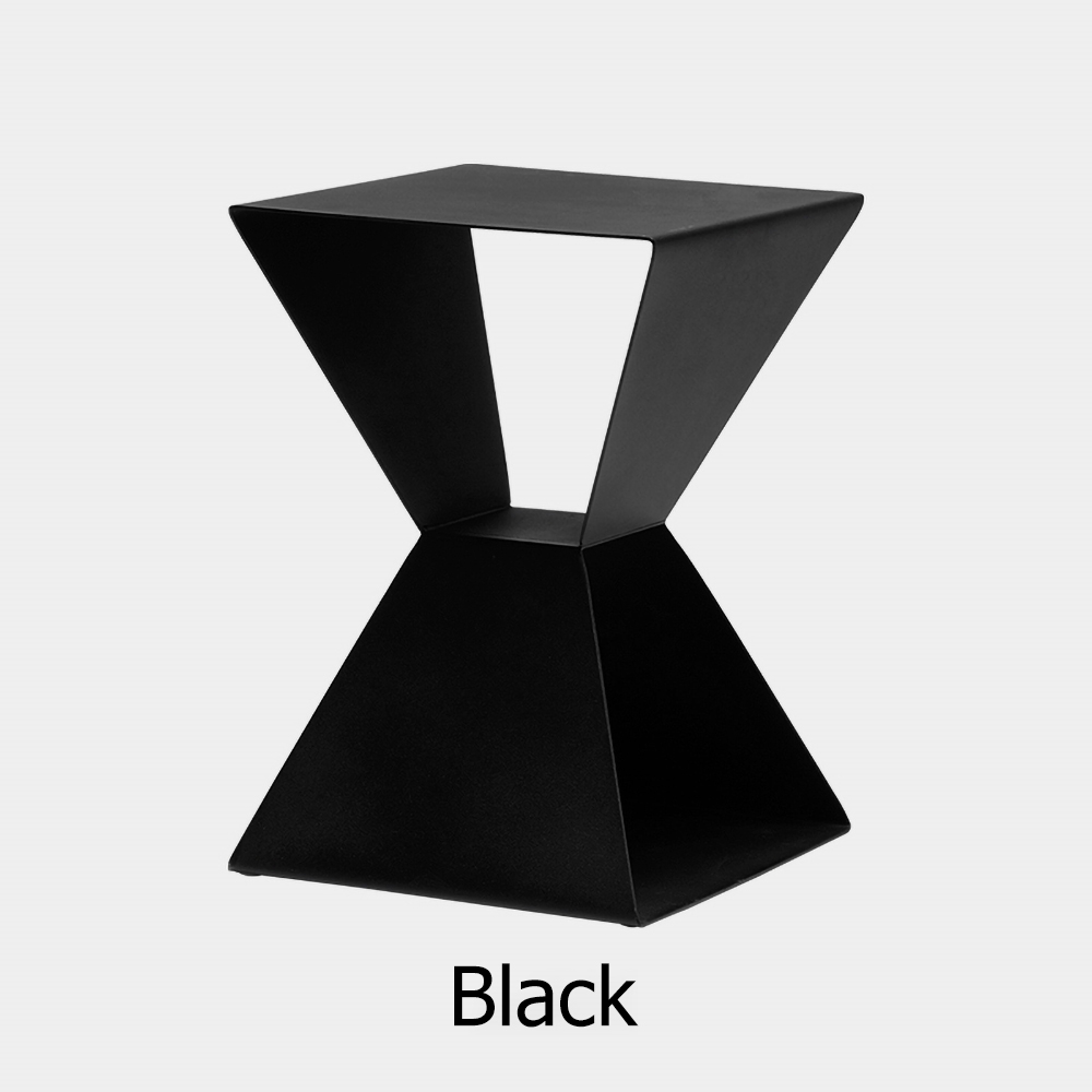 White End Table with Storage Metal window image