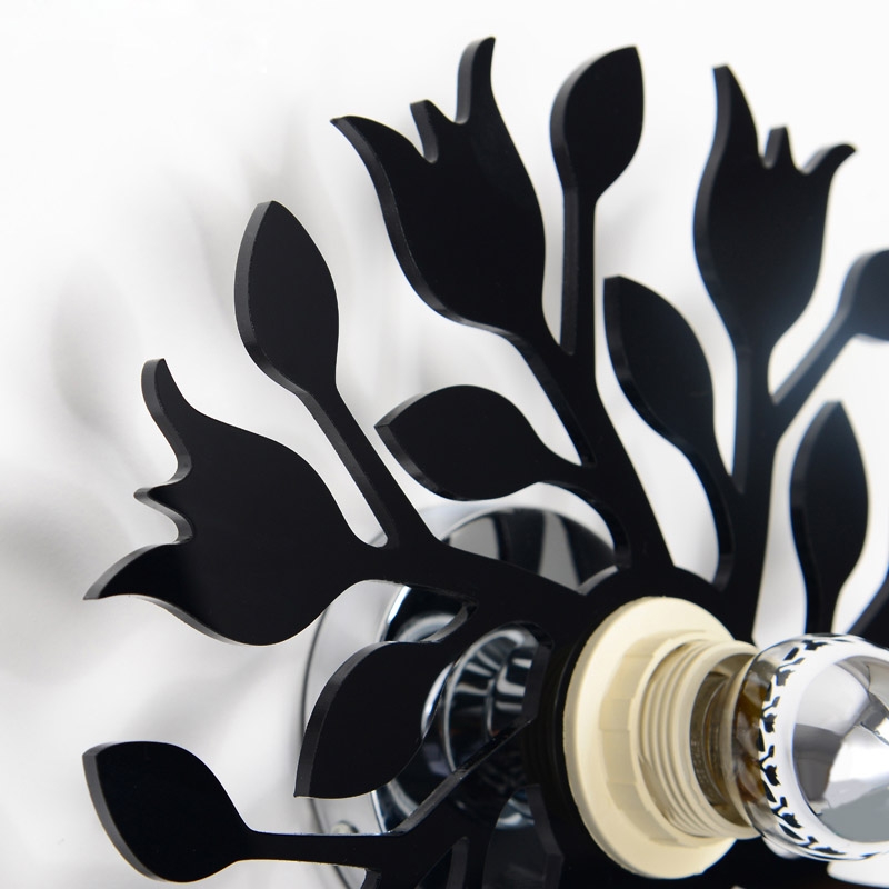 Bloom Indoor Wall Sconce 1 Light with Natural Shadow Black-Small window image