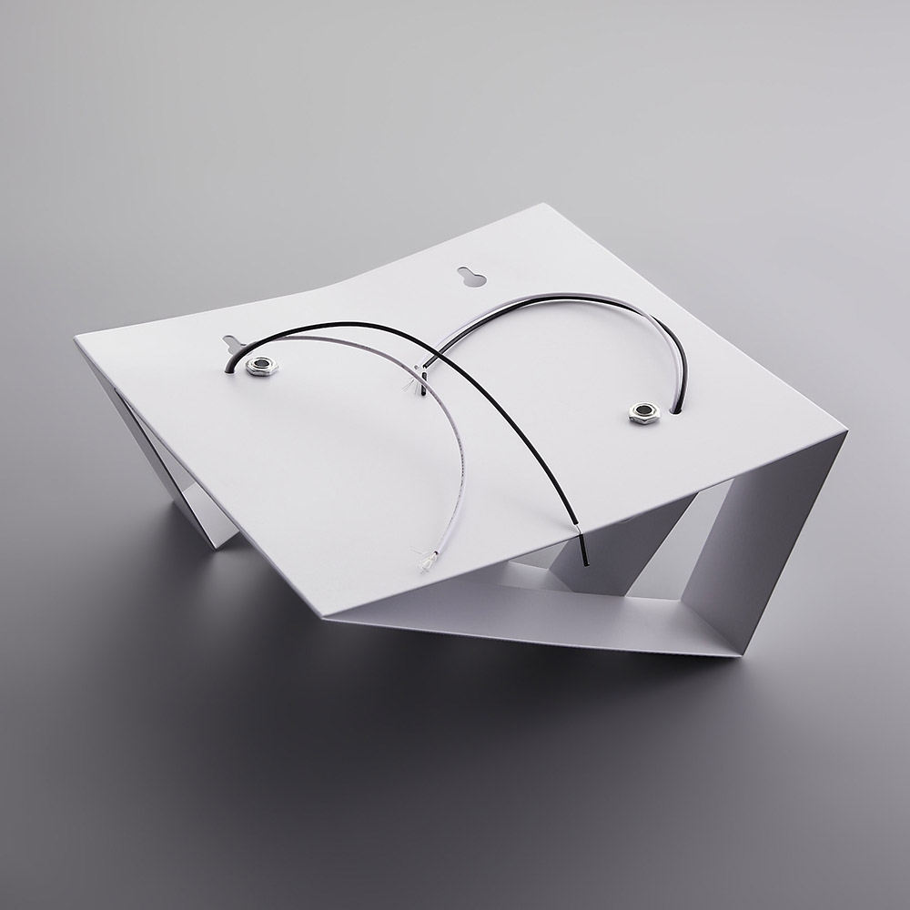 Contemporary 2-Light White Metal Geometric Indoor Lighting Wall Light window image