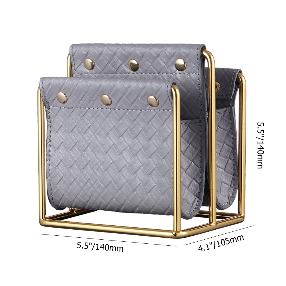 Modern Leather Magazine Rack in Gray window image