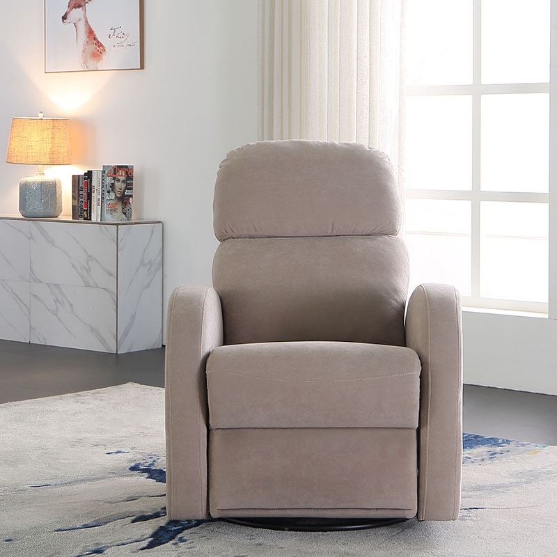 Fauteuil inclinable pivotant moderne en cuir-Aire Marron image de fenêtre