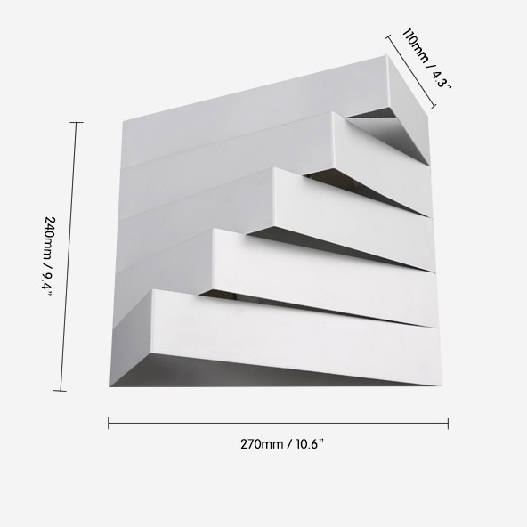 Contemporary 2-Light White Metal Geometric Indoor Lighting Wall Light window image