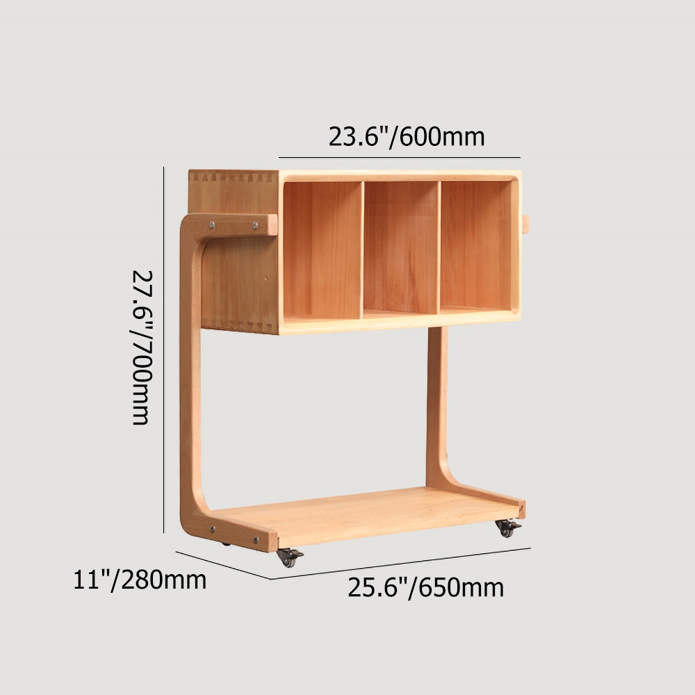 Modern Side Table with Shelf & Storage Wooden End Table window image