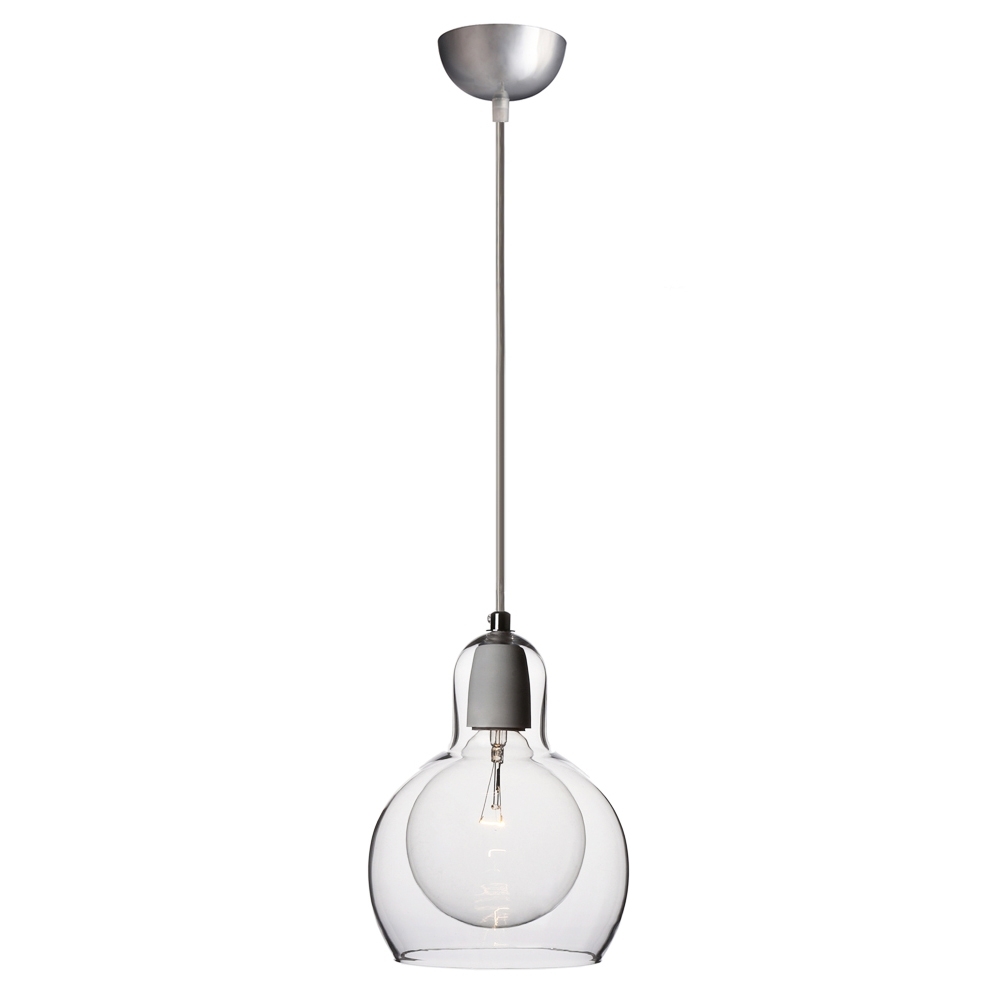 Luminária pendente grande de 1 luz de vidro transparente soprado pela boca moderna e minimalista Imagem da janela