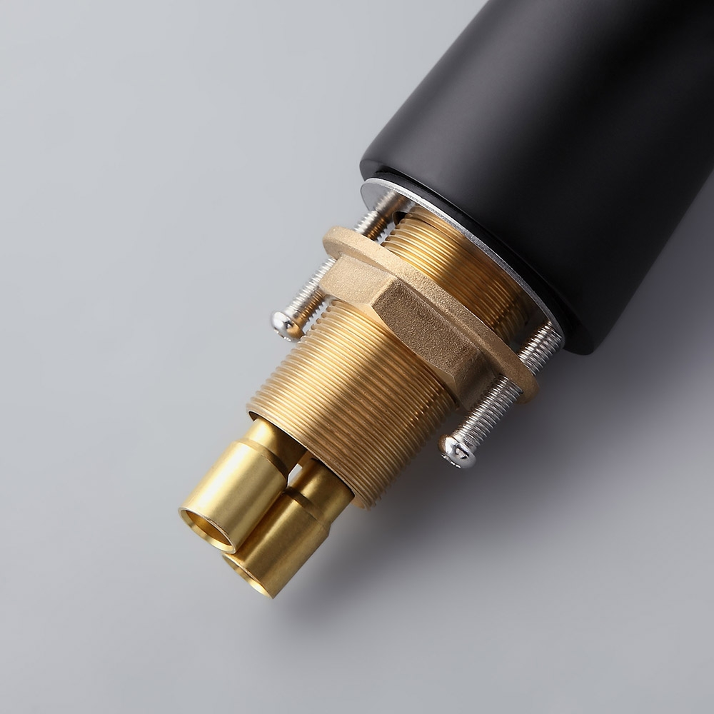 Pene Contemporain Laiton Massif Bec Cascade Bec simple poignée un trou Noir Robinet d'évier de salle de bain image de fenêtre