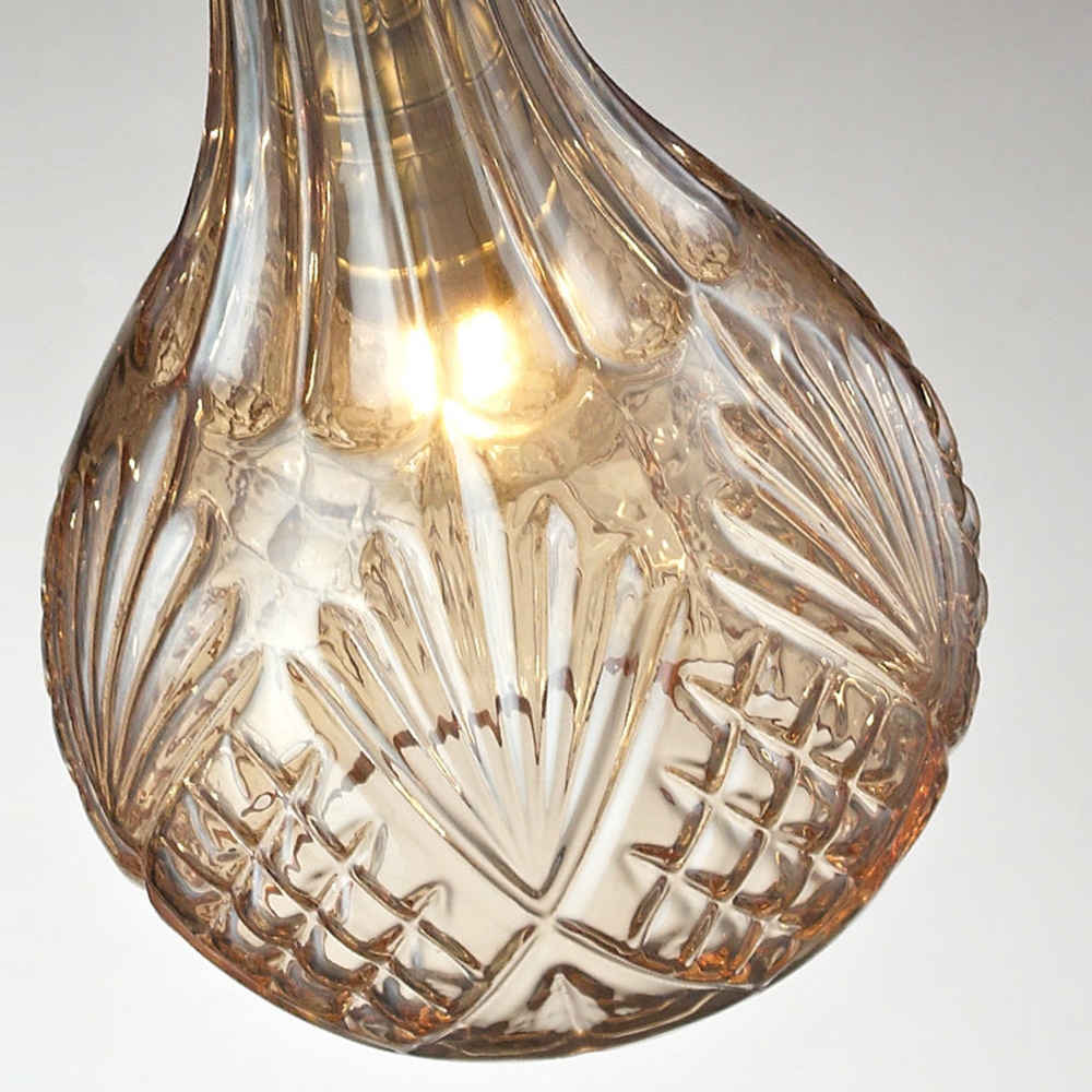 Gloria Vintage Decanter Amber Bottle Pendant Light with Adjustable Cable window image