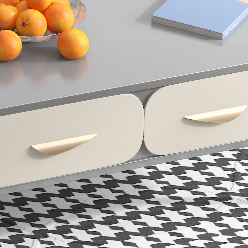 Modern White & Gray Coffee Table with Storage Rectangular Coffee Table with 4-Drawer window image