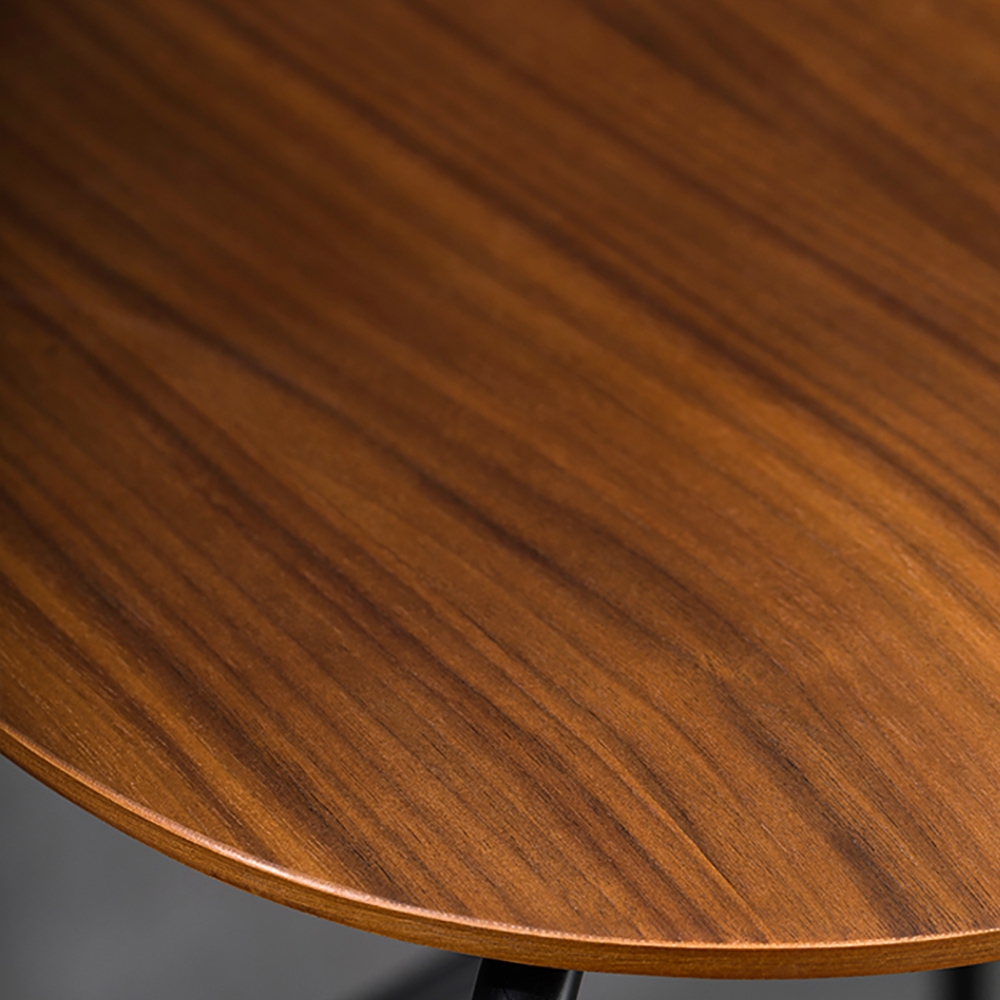 Walnut Counter Height Bar Stool Solid Wood Counter Stool with Footrest Metal window image