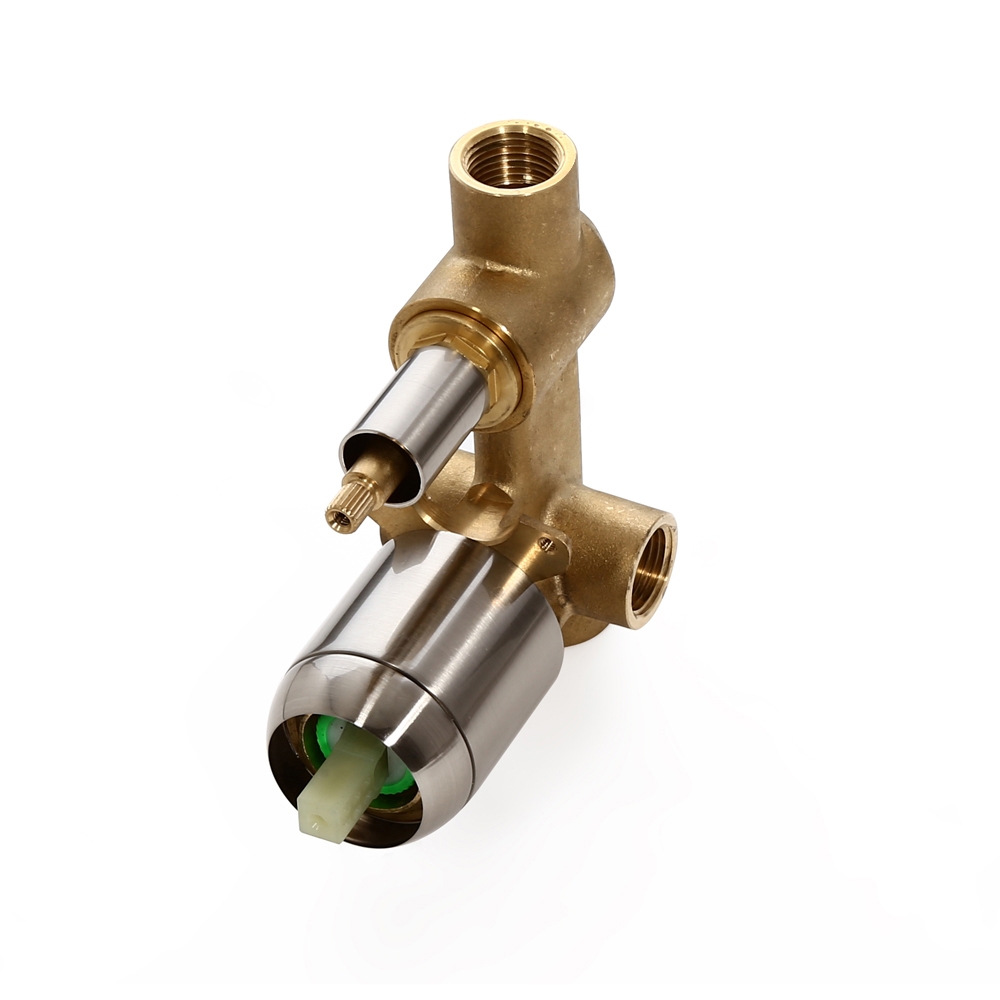 Round Shape Solid Brass Dual Function 2-Outlet Shower Valve in Brushed Nickel Finish window image