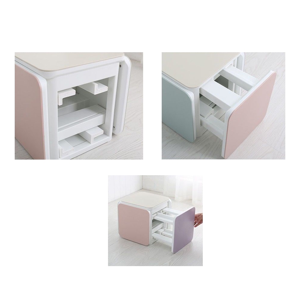 Cube Plastic Ottoman with Exquisite Design Stool Modern Style Stool window image