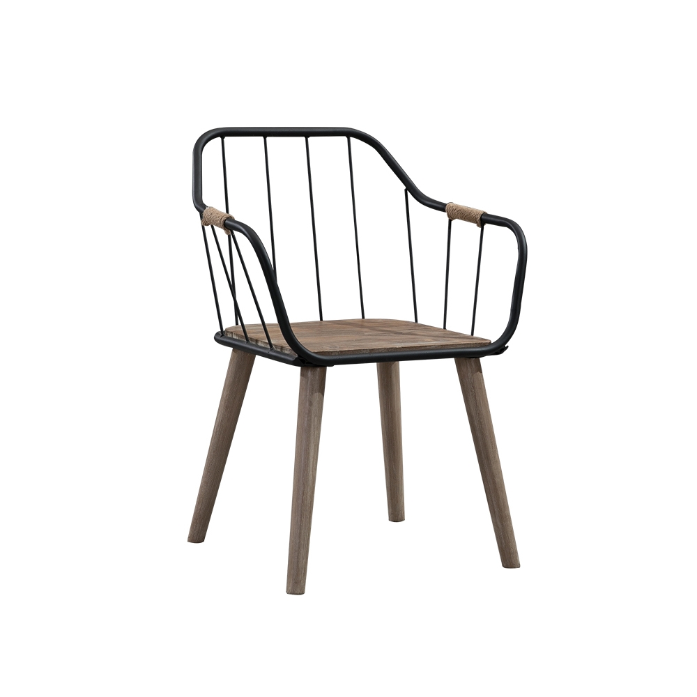 Fauteuil de salle à manger rétro industriel en métal image de fenêtre