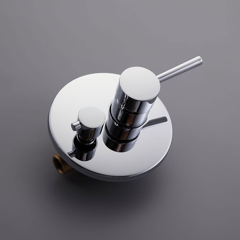 Brewst Wall Mounted Rain Shower Head & Handshower Set in Polished Chrome Valve Included window image