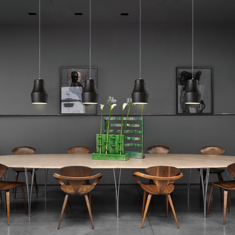 Contemporary Single Light Hanging Pendant Light Fixture in Black window image