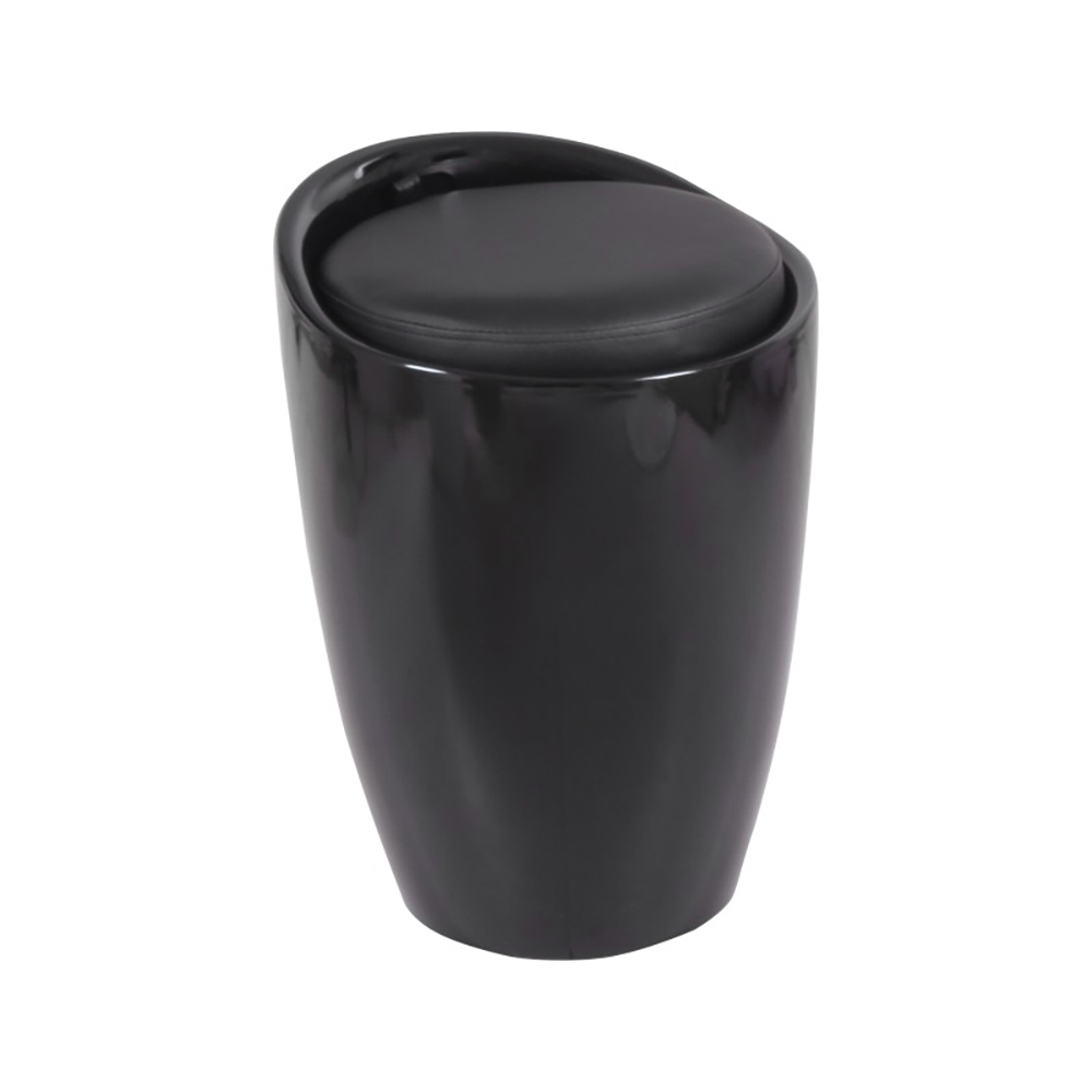 White Multi-functional ABS Storage Ottoman Leather Upholstered Stool Footrest window image