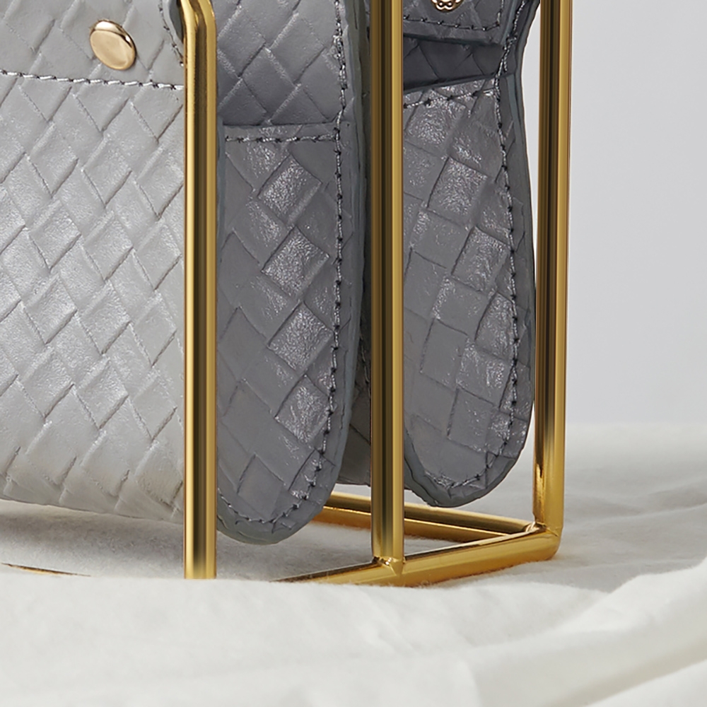 Modern Leather Magazine Rack in Gray window image