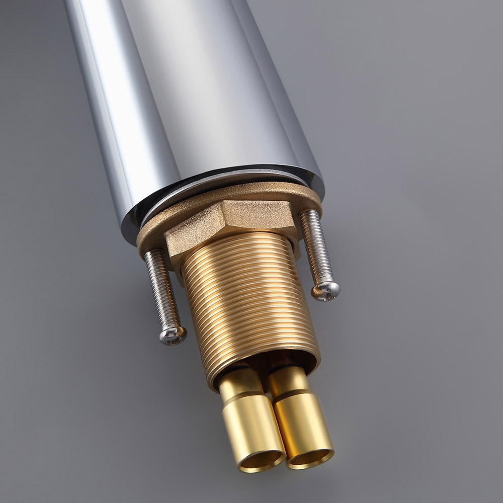 Pene Stylish Single Handle Polished Chrome Waterfall Bathroom Basin Tap Solid Brass window image