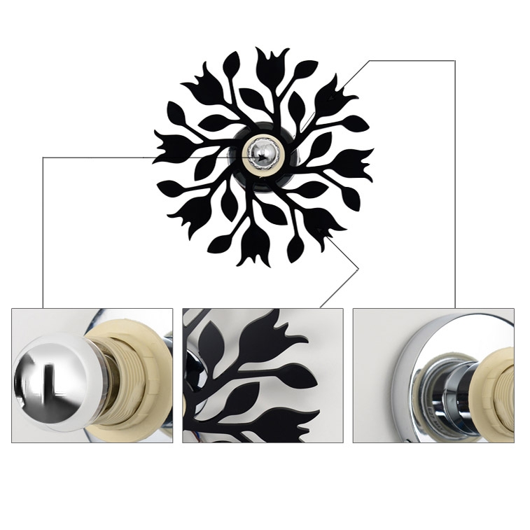 Bloom Indoor Wall Sconce 1 Light with Natural Shadow Black-Small window image