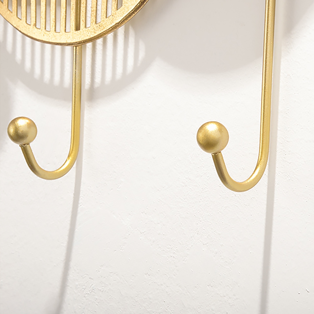 Oriental Style Distressed Wall Mounted Coat Rack Set of 2 window image