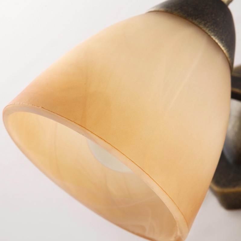 Seren Classic Style Single-Light Indoor Wall Sconce Golden Teak Glass Shaded Wall Lamp window image