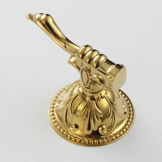 Atre Luxurious Gold Classical Carved Single Wall Mounted Robe Hook for Bathroom window image