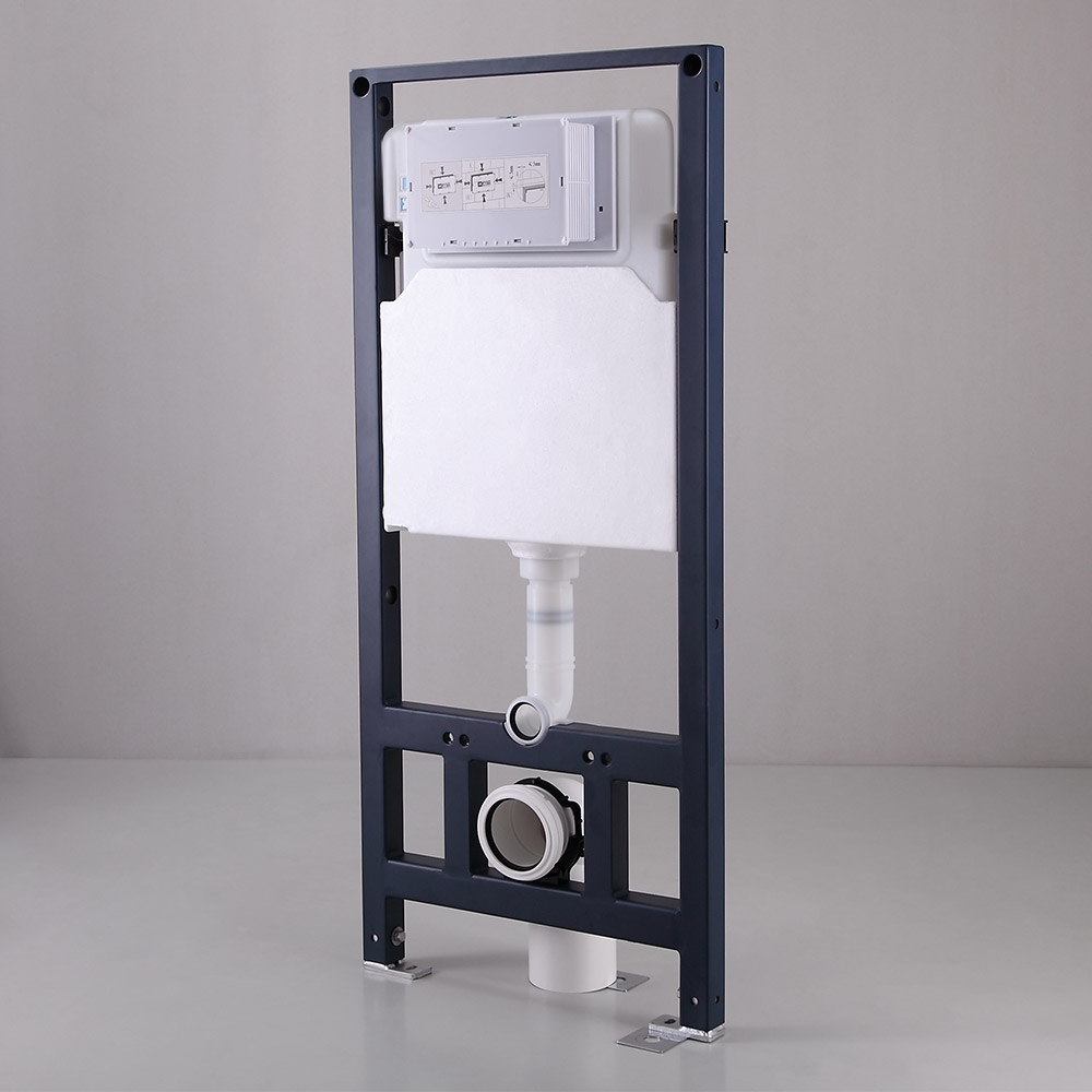 Modern Concealed In-Wall Tank and Carrier System Wall Mounted 1.1/1.6 GPF Dual Flush Toilet Tank Only window image