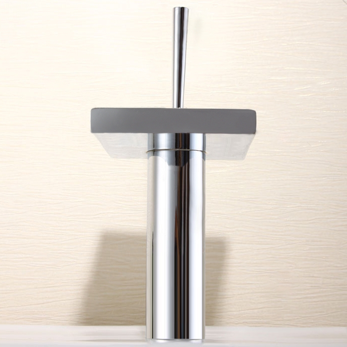 Waterfall Single Handle Chrome Bathroom Sink Faucet Solid Brass window image