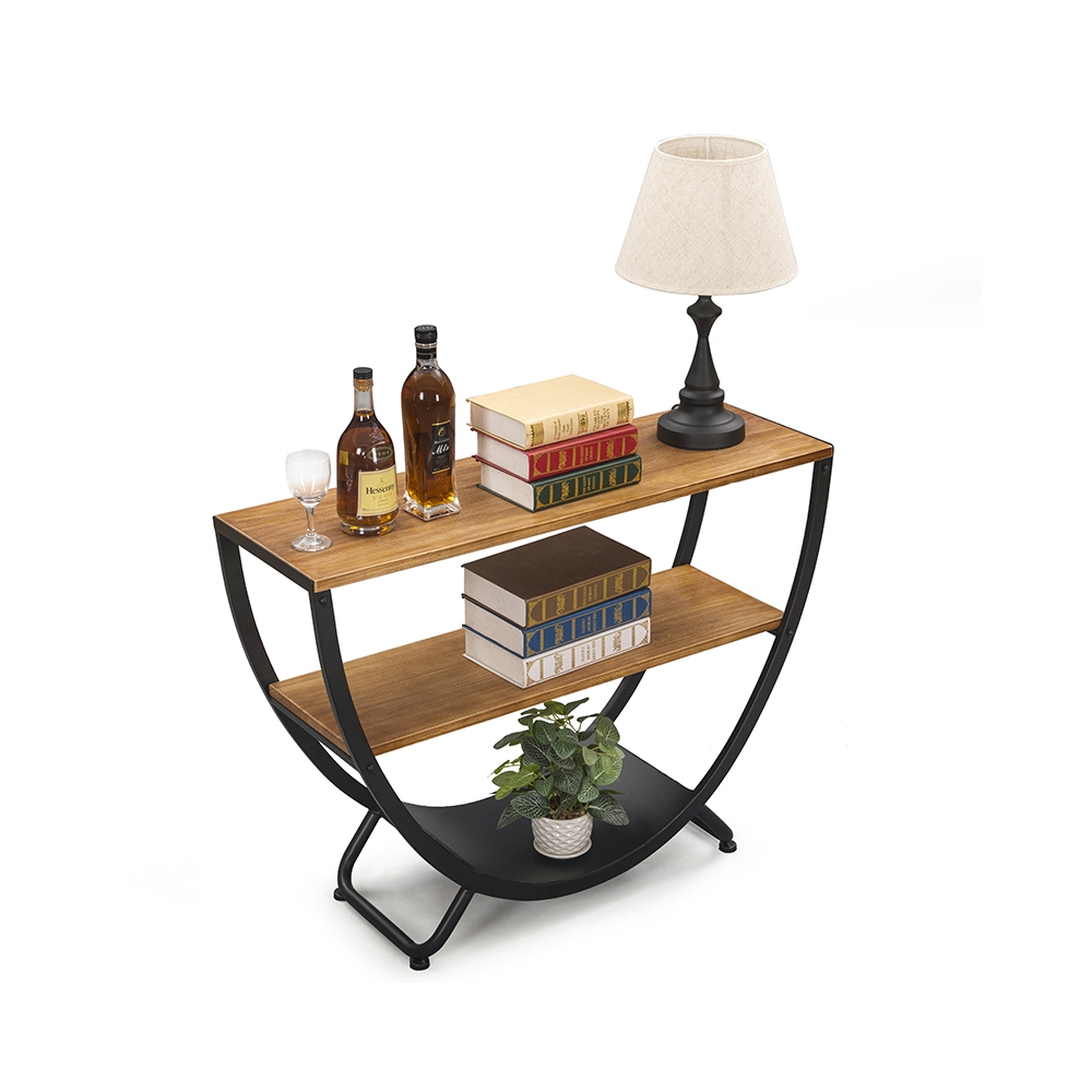 Modern Console Table 3-Tiered with Shelf Entryway Table with Storage window image
